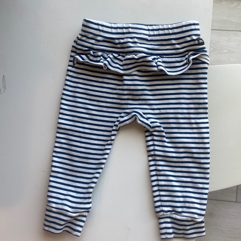 Tea Collection - Navy/White Stripe Ruffle Pants (2T)